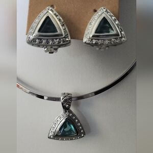 Silver and Blue Gemstone Jewelry Set